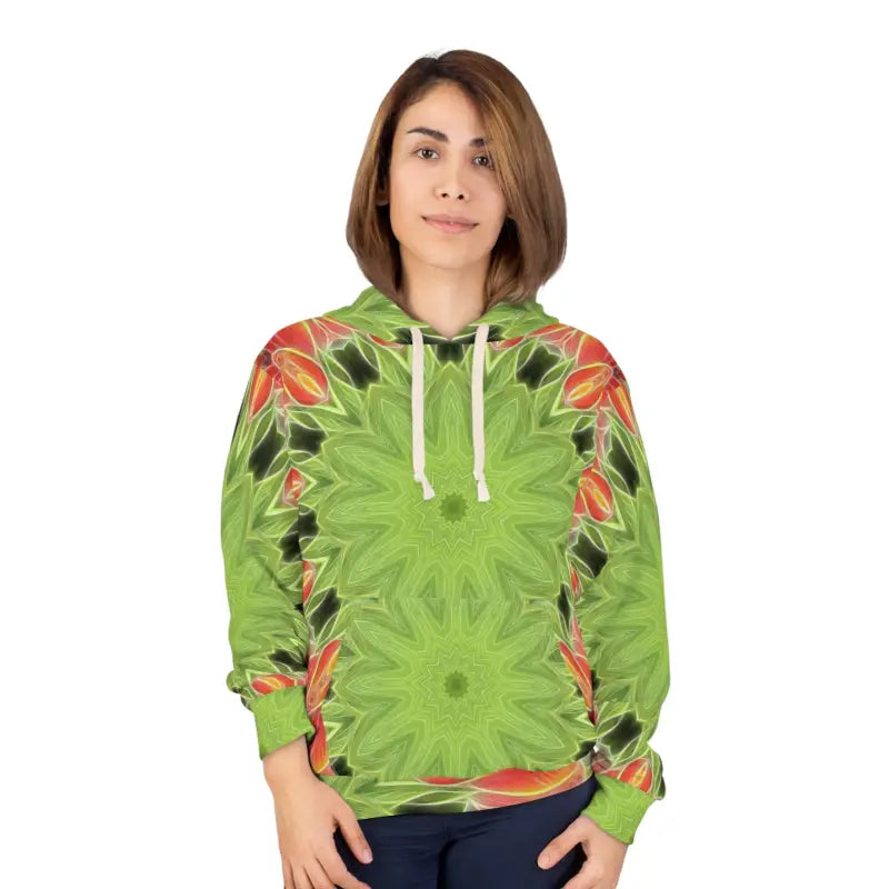 Elevate your Style with a Cozy Abstract Green Pullover Hoodie - All Over Prints