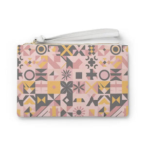 Pink Saffiano Pattern Clutch - Bold Vegan Leather Style - Dipaliz - one Size - Bags