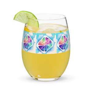 Stemless Wine Glass Abstract Pattern Chic Design by Dipaliz - Glasses