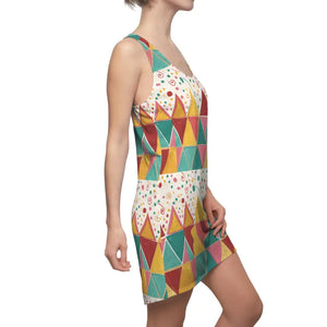 Vibrant Geometric Aop Racerback Dress by Dipaliz - Dresses