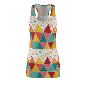 Vibrant Geometric Aop Racerback Dress by Dipaliz - Dresses