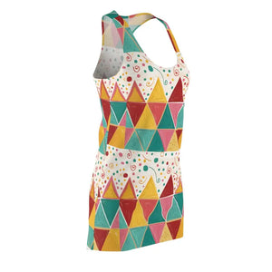 Vibrant Geometric Aop Racerback Dress by Dipaliz - Dresses