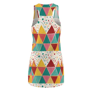 Vibrant Geometric Aop Racerback Dress by Dipaliz - Dresses