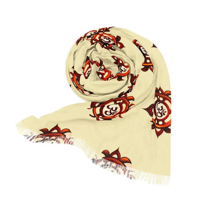 Transform your Look with the Chic Aum Pattern Polyester Scarf - 27’’ × 73’’