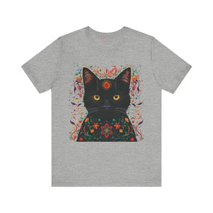 Black Cat Tee - Chic Unisex Jersey Short Sleeve Style - Dipaliz - T-shirts