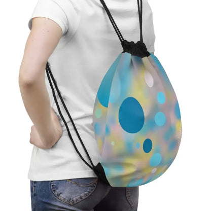 Chic Blue Abstract Pattern Drawstring Bag for your On-the-go Style - one Size Bags