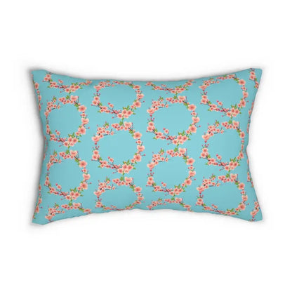 Chic Blue Floral Polyester Lumbar Pillow - Style your Home! - 20’’ × 14’’ Home Decor