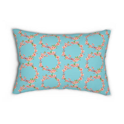 Chic Blue Floral Polyester Lumbar Pillow - Style your Home! - 20’’ × 14’’ Home Decor