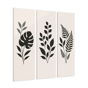 Chic Botanical Triptych Modern Wall Art Acrylic Prints - Dipaliz - 12’’ x 36’’ (vertical) / 0.25’’