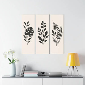 Chic Botanical Triptych Modern Wall Art Acrylic Prints - Dipaliz - 12’’ x 36’’ (vertical) / 0.25’’