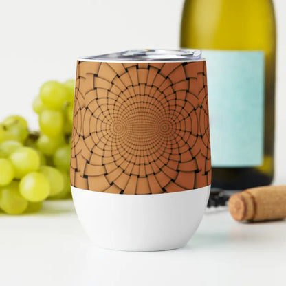 Elevate Outdoors with Chic Brown Geometric Wine Tumblers