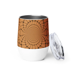 Wine Tumbler - Brown Geometric Pattern Style - Dipaliz - Tumblers