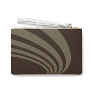 Brown Striped Clutch Saffiano Vegan Leather Elegant - Dipaliz - one Size - Bags