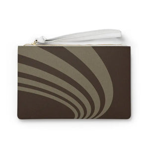 Brown Striped Clutch Saffiano Vegan Leather Elegant - Dipaliz - one Size - Bags