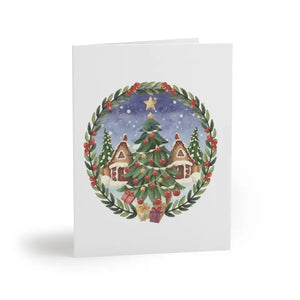 Christmas Tree Greeting Cards - Festive Digital Print - Dipaliz - 24 Pcs / Matte / 4.25” x 5.5” - Holiday Ornaments