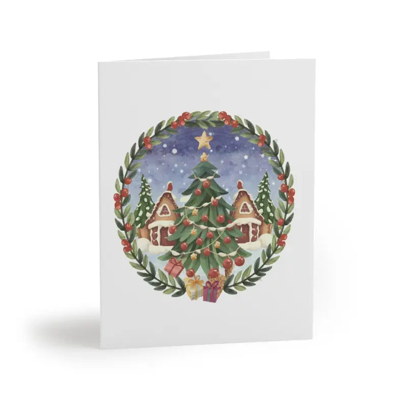 Chic Christmas Tree Greeting Cards for a Magical Holiday - 8 Pcs / Matte / 4.25” x 5.5” Paper Products