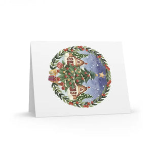 Christmas Tree Greeting Cards - Festive Digital Print - Dipaliz - Holiday Ornaments