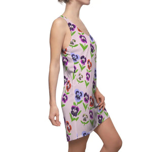 Racerback Dress Polyester Pansy Flowers Style Comfort - Dipaliz - Dresses