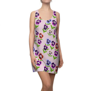 Racerback Dress Polyester Pansy Flowers Style Comfort - Dipaliz - Xs - Dresses