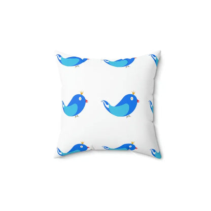 Chic Blue Birds Polyester Square Pillow for a Cozy Vibe - 14’’ × Home Decor