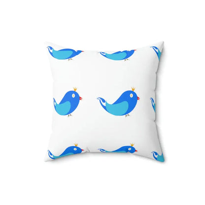 Chic Blue Birds Polyester Square Pillow for a Cozy Vibe - 16’’ × Home Decor