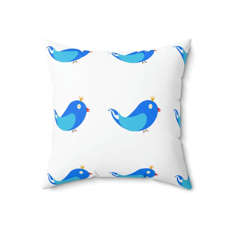 Chic Blue Birds Polyester Square Pillow for a Cozy Vibe - 18’’ × Home Decor