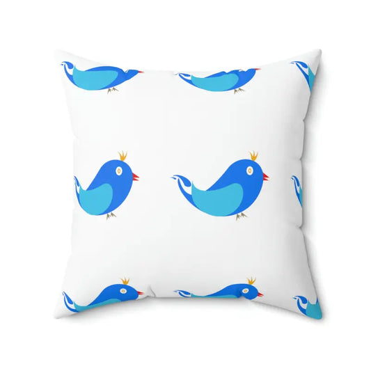 Chic Blue Birds Polyester Square Pillow for a Cozy Vibe - 20’’ × Home Decor