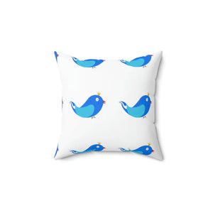 Blue Birds Polyester Square Pillow Vibrant Decor - Dipaliz - Throw Pillows