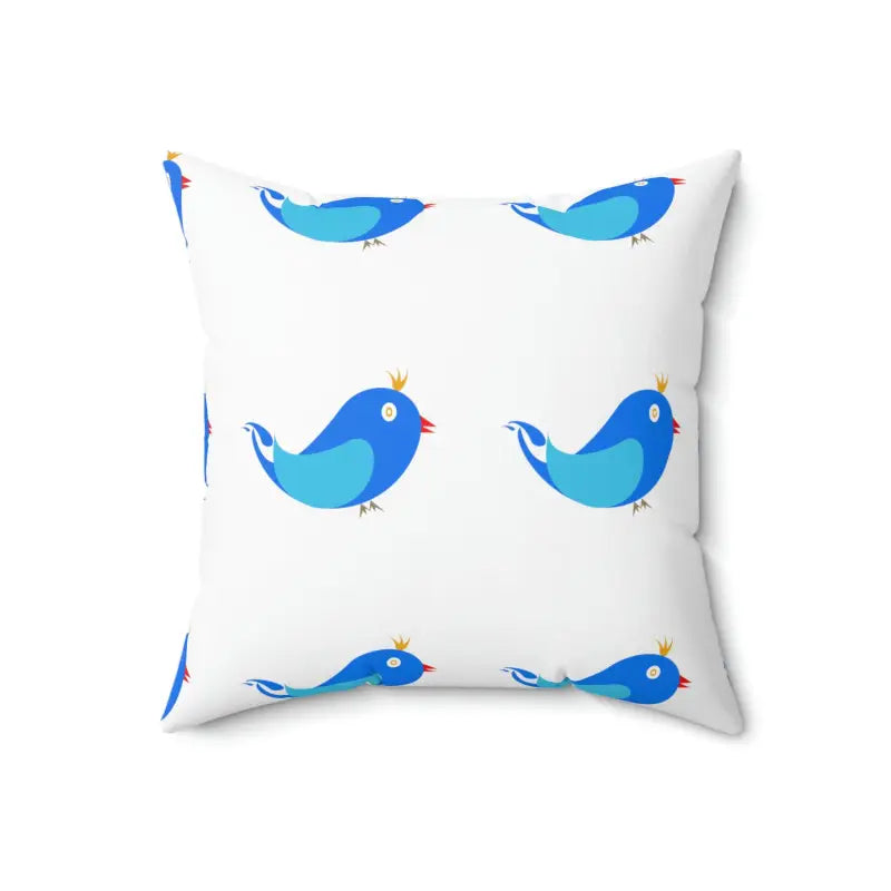 Chic Blue Birds Polyester Square Pillow for a Cozy Vibe - Home Decor