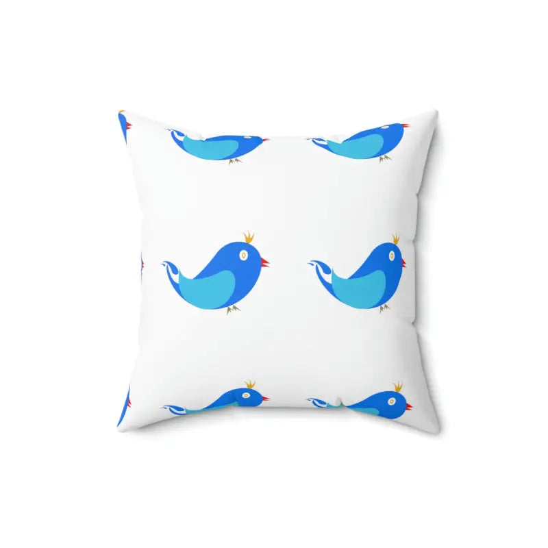 Chic Blue Birds Polyester Square Pillow for a Cozy Vibe - Home Decor