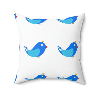 Chic Blue Birds Polyester Square Pillow for a Cozy Vibe - Home Decor