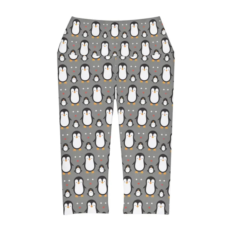 Chic Cute Penguins Yoga Capri Leggings for Daily Zen - All Over Prints