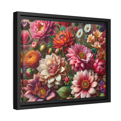 Dazzling Dahlia Matte Canvas in Sleek Black Frame