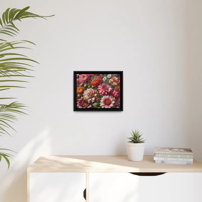 Dazzling Dahlia Matte Canvas in Sleek Black Frame - 14″ x 11″ (horizontal) / 1.25’’