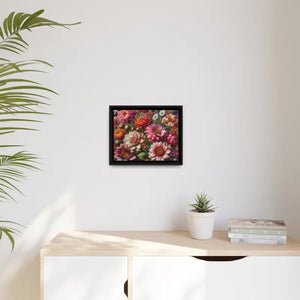 Dahlia Flower Matte Canvas Black Frame Wall Art - Dipaliz - 14″ x 11″ (horizontal) / 1.25’’ - Posters Prints & Visual
