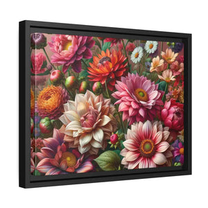 Dahlia Flower Matte Canvas Black Frame Wall Art - Dipaliz - Posters Prints & Visual Artwork