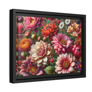 Dahlia Flower Matte Canvas Black Frame Wall Art - Dipaliz - Posters Prints & Visual Artwork