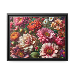 Dahlia Flower Matte Canvas Black Frame Wall Art - Dipaliz - Posters Prints & Visual Artwork