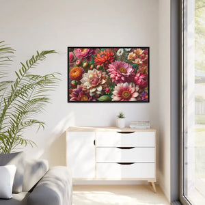 Dahlia Flower Matte Canvas Black Frame Wall Art - Dipaliz - 48″ x 32″ (horizontal) / 1.25’’ - Posters Prints & Visual