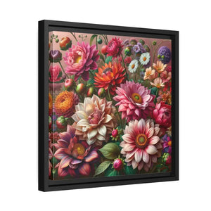 Dahlia Flower Matte Canvas Black Frame Wall Art - Dipaliz - Posters Prints & Visual Artwork