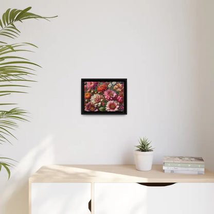 Dazzling Dahlia Matte Canvas in Sleek Black Frame - 12’’ x 9’’ (horizontal) / 1.25’’