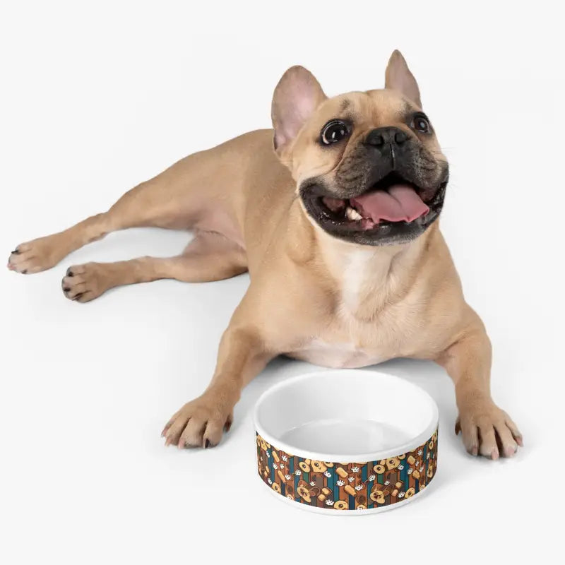 Chic Dog Paw Print Pet Bowl for Stylish Mealtimes - 16oz Pets