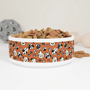 Dog Print Pet Bowl - Ceramic Chic Design - Dipaliz - 16oz - Bowls Feeders & Waterers