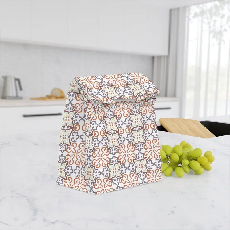 Chic Block Pattern Polyester Lunch Bag for All Ages - 11.75’’ × 7.25’’ 4.75’’ Accessories