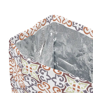 Polyester Lunch Bag Block Pattern Eco Chic Style Dipaliz - 11.75’’ × 7.25’’ 4.75’’ - Bags