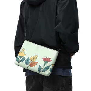 Crossbody Bag Faux Leather Pretty Flowers Sling by Dipaliz - Cross Body Bags