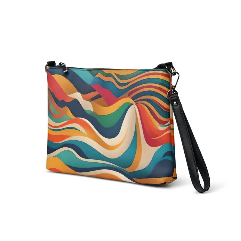 Elevate your Style with a Wavy Stripes Faux Leather Crossbody Bag - Bags