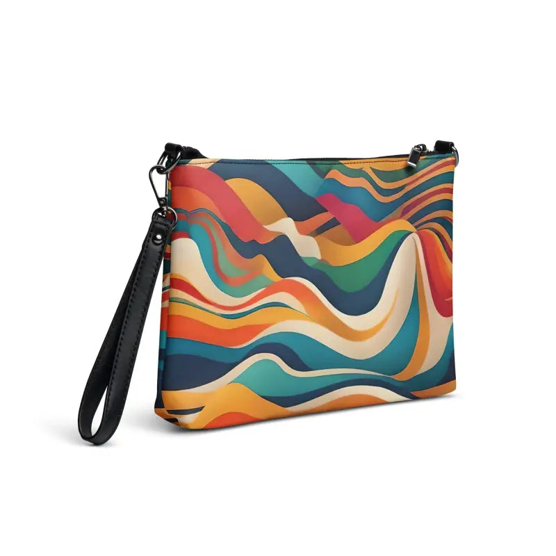 Elevate your Style with a Wavy Stripes Faux Leather Crossbody Bag - Bags