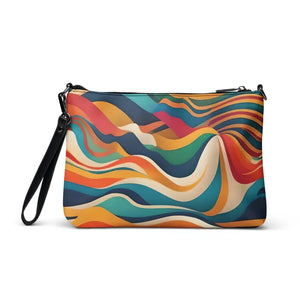 Crossbody Bag Faux Leather Wavy Stripes Bold Design - Dipaliz - Cross Body Bags