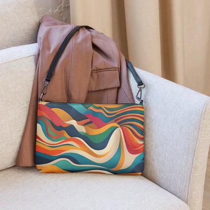 Elevate your Style with a Wavy Stripes Faux Leather Crossbody Bag - Bags